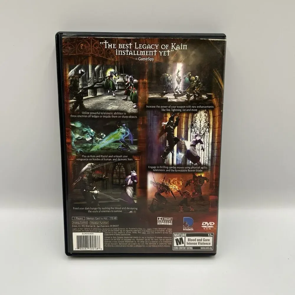 Legacy of Kain: Defiance (Sony PlayStation 2, PS2) - Missing Manual - Tested